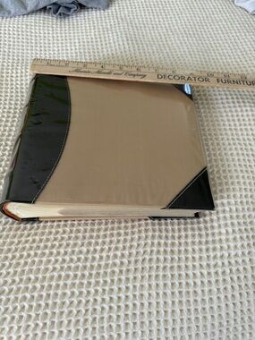 Burnes Of Boston Tan Cover Photo Album with Black Corner Accents